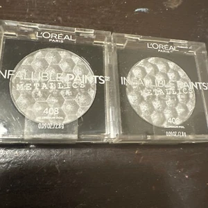 2x L'Oreal Paris Infallible Paints Eyeshadow Metallics, 408 Aluminum Foil - Picture 1 of 2