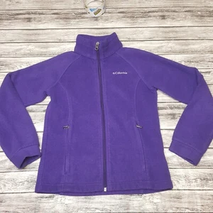 Columbia Size M Kids Girls Jacket Fleece Full Zip Long Sleeve Purple - Picture 1 of 8