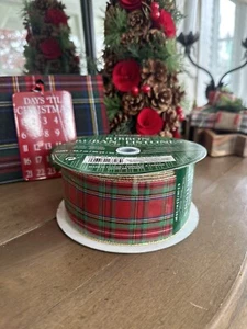 Christmas Plaid Ribbon Red Green Holiday 2.5" x 50 Yds NEW! Kirkland Costco - Picture 1 of 11