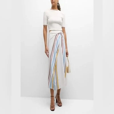 A.L.C. Clara Variegated Stripe Midi Skirt - Image 1 of 4