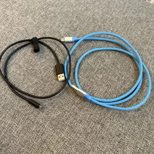 USB Micro USB Connector Cables 2-pc Bundle Blue Black - Photo 1 sur 3