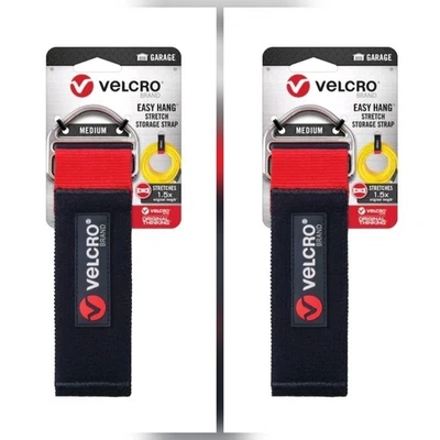 Paquete de 2 correas de almacenamiento elásticas de velcro de 24" x 2" anillo en D mediano para 20 libras Foto 1 de 4