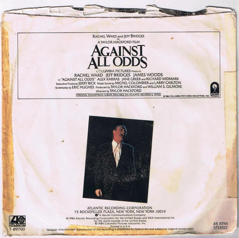 Phil Collins Against All Odds Take A Look At Me Now 45 rpm The Search - Image 1 of 1