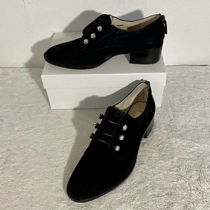 Louise et Cie Lo Fren Black Kid Suede Heeled Loafers Women’s Size 8.5 M - Picture 1 of 13