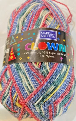Hilo de payaso Marks & Kattens color 1689 multicolor acrílico mezcla de lana 50 g Foto 1 de 4