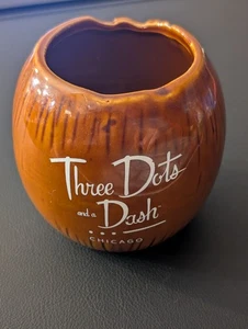 Three Dots and a Dash Tiki Farm Bar Mug Coconut Brown Ceramic 2008 Cup Chicago - Picture 1 of 9