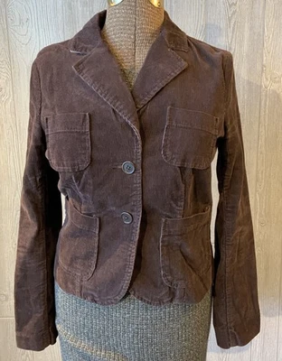 Chaqueta Blazer Y2K Tommy Hilfiger Pana Mujer Talla Mediana Marrón Oscuro #1801C Foto 1 de 4