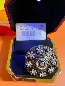 Cara New York Flower Charm Gold Plated Ring 7" $198 #141 - Picture 1 of 4