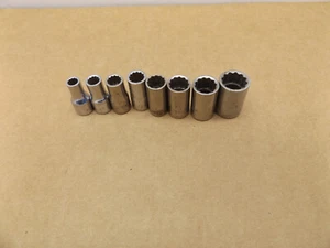 BONNEY 1/4 DR SAE Sockets  Lot of 8    3/16 7/32 1/4 9/32 5/16 11/32 3/8 7/16 - Picture 1 of 2