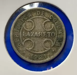 Moneta Mondiale Colombia Lazareto Colonia di Lebbrosi 2 Centavos 1921 - Foto 1 di 3