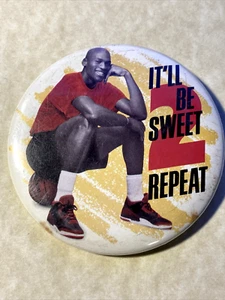 Chicago Bulls Michael Jordan sweet 2 repeat 1991-92 NBA Championship pin button - Picture 1 of 3