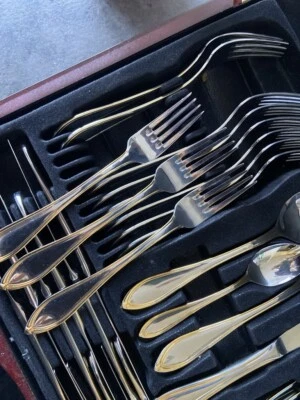 Mulex Tafelbesteck 18/0 vergoldet 12Personen - Bild 1 von 4