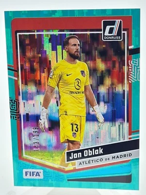 Jan Oblak 2023-24 Panini Donruss Soccer Teal 143/199 Atletico de Madrid - Image 1 of 2