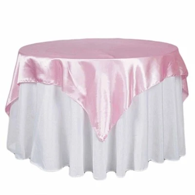 15 pcs 72x72" Square SATIN Table Overlays Wedding Linens for Reception Wholesale - Image 1 of 3