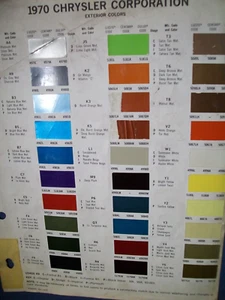 1970 Chrysler Plymouth Dodge Charger Challenger Road Runner Cuda car paint chips - Picture 1 of 2