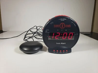 Sonic Bomb Dual Extra Loud Alarm Clock with Bed Shaker Black SBB500SS Tested - Image 1 of 4