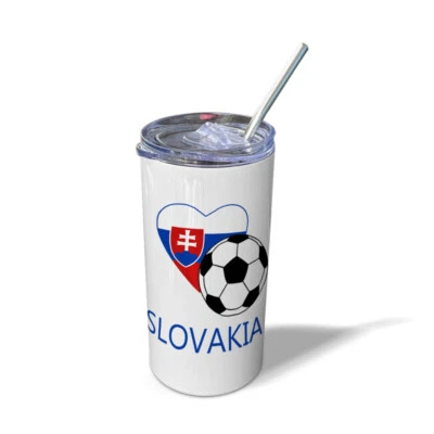 Taza de Viaje Vaso Amor Fútbol Corazón Eslovaquia Estilo 2 Taza de Café Térmica Foto 1 de 4