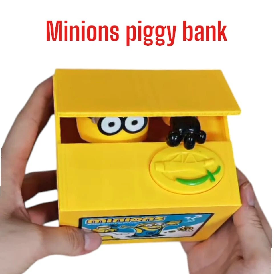 Minions piggy bank automatic money coin steal electronic box plastic doll Gift - Image 1 of 4