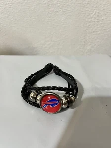 Buffalo Bills Mens Womens Black Brown Leather Bracelet Football US SHIP In 1 Day - Picture 1 of 1