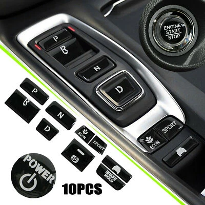 10pcs Black Gear Shift Switch Button Guard Cover Decal For Honda Accord 2018-21 - Image 1 of 4