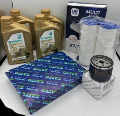 KIT TAGLIANDO FIAT 500 1.0 HYBRID 3 FILTRI E 4 LT PETRONAS SYNTIUM 0W20B HYBRID - Immagine 1 di 3