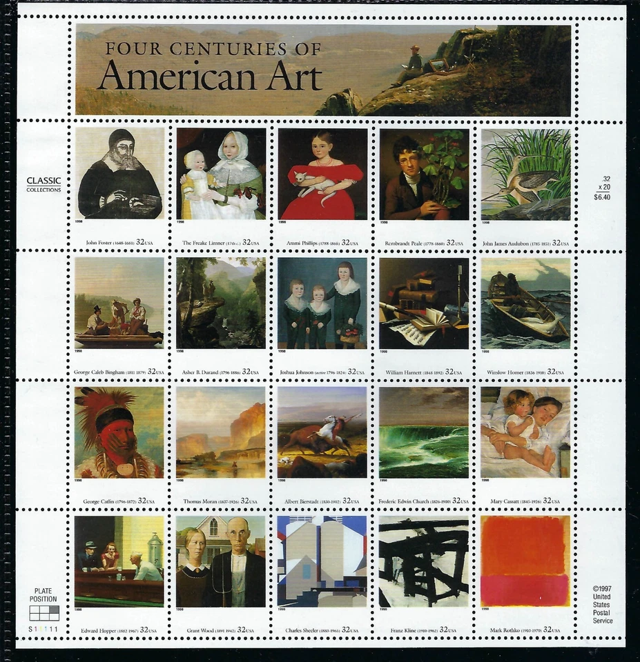 US Scott # 3236 / 1998  American Art Sheet of 20 / MNH - Image 1 of 1