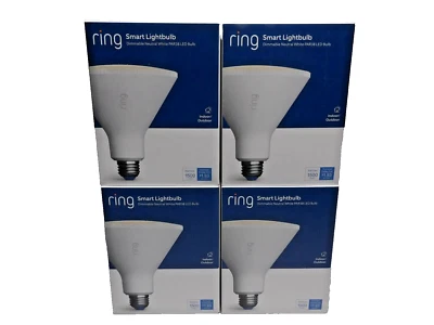 CASE OF 4 PCS RING PAR38 FLOOD LIGHT BULBS 5AT1S4-WEN0 SMART WIFI LED Open Box - Image 1 of 2
