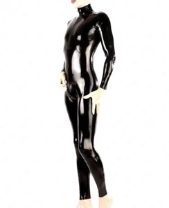 Latex Rubber Gummi Catsuit front crotch step-zippers 3D crotch customized - Picture 1 of 4