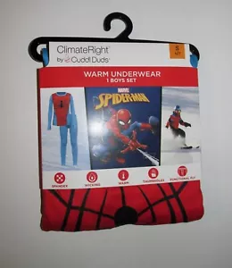 Juego de ropa interior térmica Cuddle Duds Spider-Man para niños (talla pequeña 6/7) NUEVO CON ETIQUETAS - Imagen 1 de 3