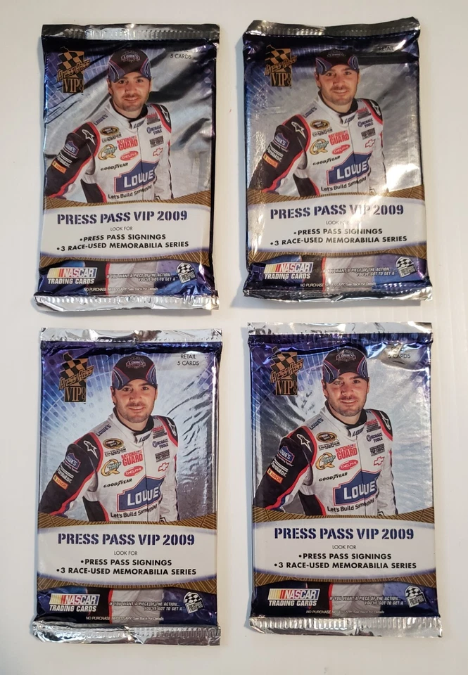 LOT OF 4 2009 Press Pass VIP racing Nascar trading cards factory sealed packs - Image 1 of 1
