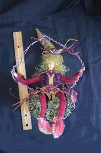 Collectible Garden Elf Fairy Doll in swing Cloth Wire - Picture 1 of 6