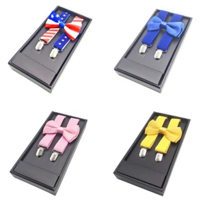 SUSPENDERS and BOWTIE Sets for CHILDREN - Adjustable for Toddler Boys Girls KIDS - Picture 1 of 5