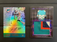 Jason Taylor auto 4 color jumbo patch 2 card lot /20 /5 Miami Dolphins HOF