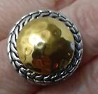 Vintage Two-tone Silver Hammered Fashion Ring Size 7