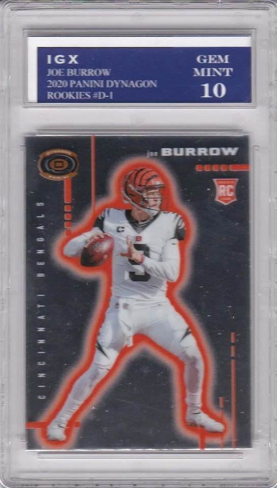 JOE BURROW ROOKIE CARD Bengals Football RARE 2020 Dynagon GRADED GEM MINT 10 RC! - Image 1 of 1