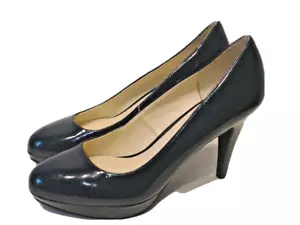 Nickels Navy Blue Patent High Heel Platform Pump Size 9 M - Picture 1 of 4
