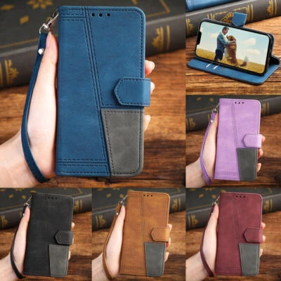 Flip Splice Leather Wallet Phone Case For Huawei P50 P40 P30 P20 Pro P Smart Z - Image 1 of 4