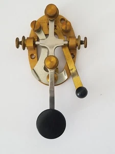 JH Bunnell Vintage Legless Steel Lever Straight Telegraph Key - Morse Code - Zdjęcie 1 z 18