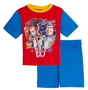 Boys Disney Toy Story 4 Short Pyjamas Kids Buzz Woody Shortie Pjs Nightwear Set - Picture 1 of 8