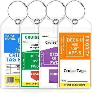 4 Pack Cruise Luggage Tag Holder Waterproof Suitcase Tags - Picture 1 of 7