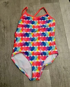 Wonder Nation Swimsuit Girls 6-6x Rainbow Heart One Piece - Picture 1 of 3