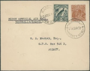 1933, MAY 30-JUNE 3, NEW GUINEA AIR POST, FIRST FLIGHT COVER SYDNEY-RABAUL - Picture 1 of 2