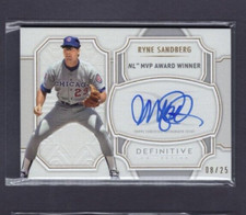 2020 TOPPS DEFINITIVE COLLECTION MVP LEGENDARY AUTO RYNE SANDBERG CUBS SP #/25