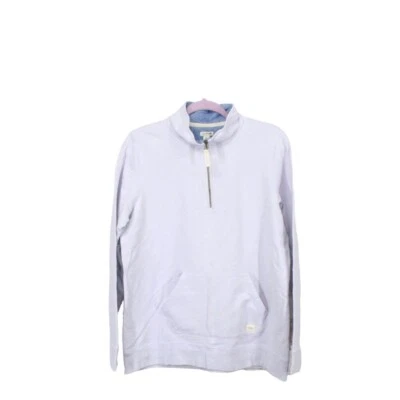 Sudadera para mujer LL Bean de algodón orgánico con cremallera de cuarto pulóver púrpura claro L Foto 1 de 4