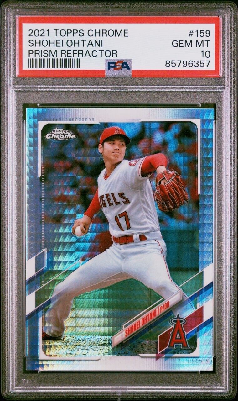 2021 Topps Chrome Shohei Ohtani Prism Refractor #159 PSA 10 Gem Low Pop Dodgers