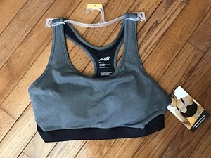New Avia Sports Bra M 8-10 Gray RacerBack Medium Compression Light Pad (T16-4) - Picture 1 of 11