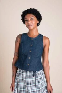 Katherine Vest in Cone Denim - Picture 1 of 11