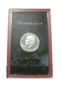 1971-S United States Eisenhower Silver Dollar $1 COIN PROOF Brown Box KM203a - Picture 1 of 3