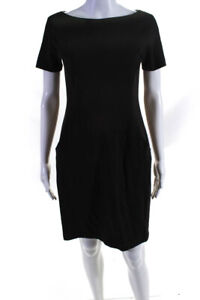 Lafayette 148 New York Womens Short Sleeve Body Con Dress Brown Size 0
