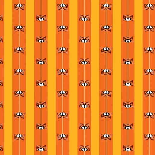 Ткань для квилтинга *низкая цена* Benartex Booo Ville пауки полоска 2429-29 - Изображение 1 из 1